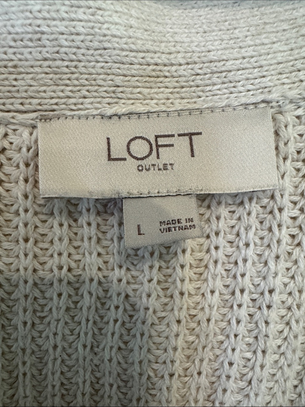 Loft Cotton Knit Sweater Size L - Picture 3 of 6